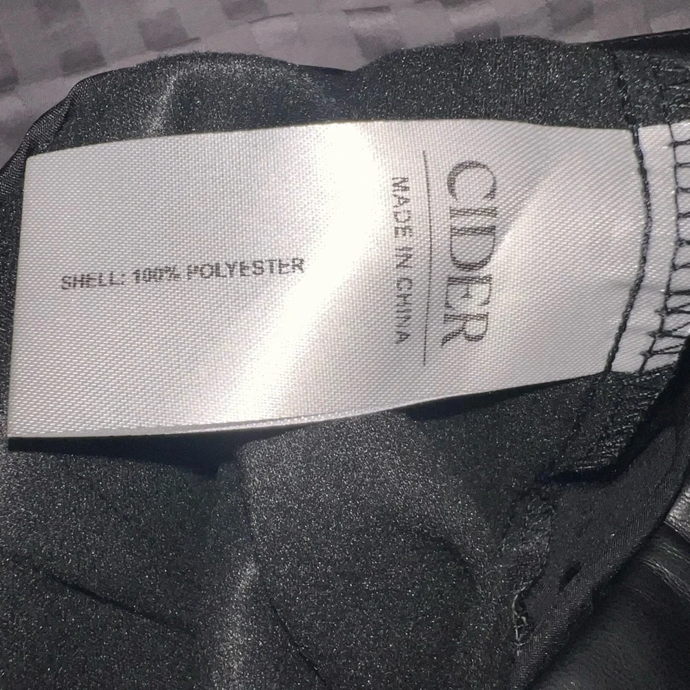 Cider Faux Leather Black Pants – Medium